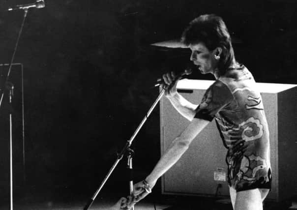David Bowie on stage in  Leeds