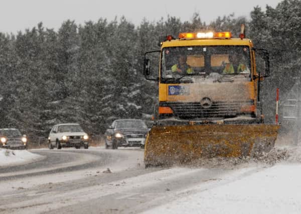 A gritter in action