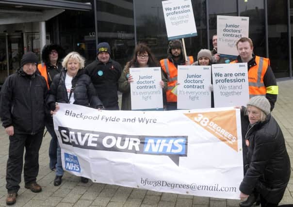 Doctors' strike outside Blackpool Victoria Hospital
