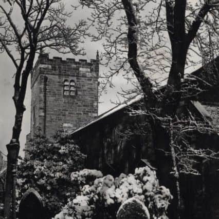 St Chad's Parish Church with a winter carpet of snow, March 1962