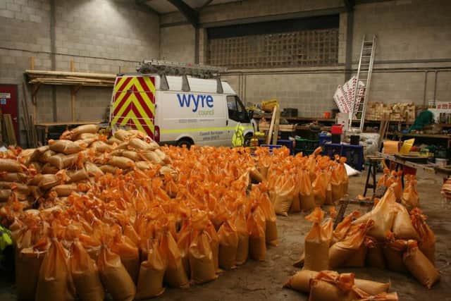 Wyre Council handed out around 5,000 sandbags to help residents affected by flooding. Photo: Wyre Council