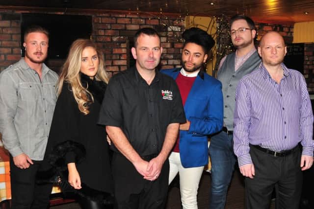 Judges for the pilot of a new reality show based in Blackpool. From left, Junior Jay of Skymax Pictures Production Company, Ibiza Weekender star Rachael Rhodes, Dahlia's Kitchen owner Shaun Pickup, Big Brother star Mark Byron, producer Liam Halewood and casting producer Paul Newberry