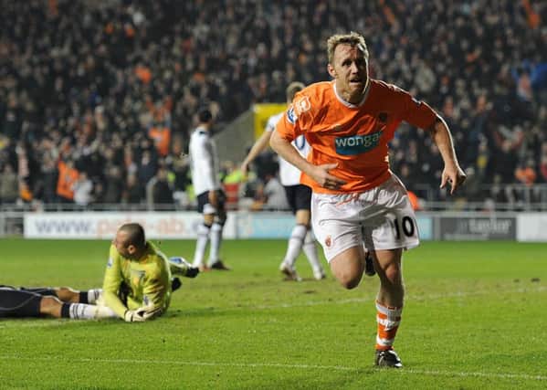 Brett Ormerod scores against Spurs in 2011 to become the only player to ever score in all four divisions for the same club