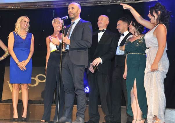 BIBAs awards from the Blackpool Tower ballroom.
Direct 365 win the Best Use of IT award.   PIC BY ROB LOCK
11-9-2015