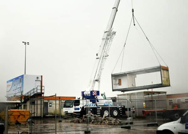 Work continues at Blackpool Airport with the arrival of a crane