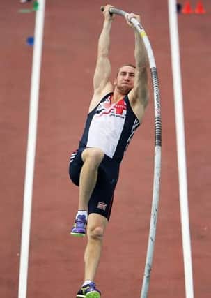 Pole vaulter Max Eaves in action