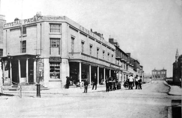 memory lane april 16

Winter Gardens.
Victoria Street  in 1860 with Bank Hey House ( THE HOME OF WILLIAM COCKER ) at the far end, an 1846 building, part of which survives inside  the Winter Gardens today.  / HISTORICAL / BLACKPOOL / The Crystal Palace was built by William Cocker
