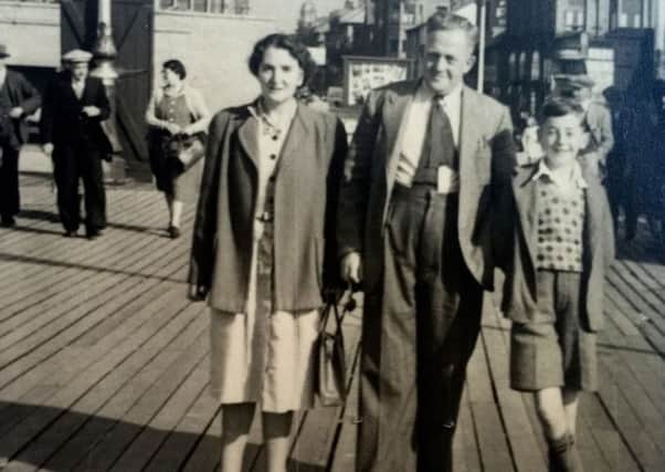 Roland Barnes, on holiday with his family in post-war Blackpool