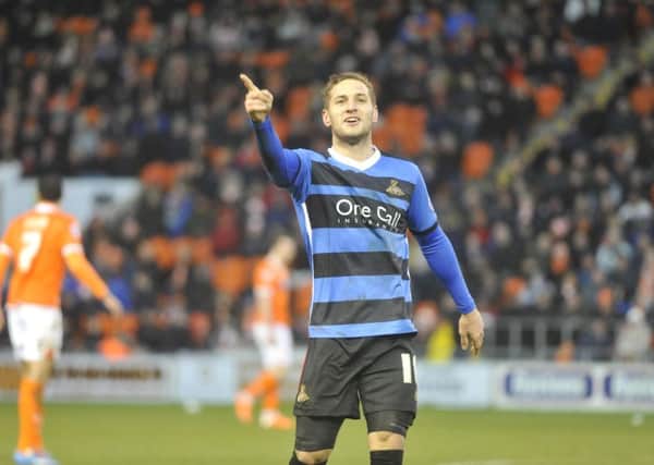 Billy Sharp scoring for Doncaster against Blackpool almost exactly two years ago to the day