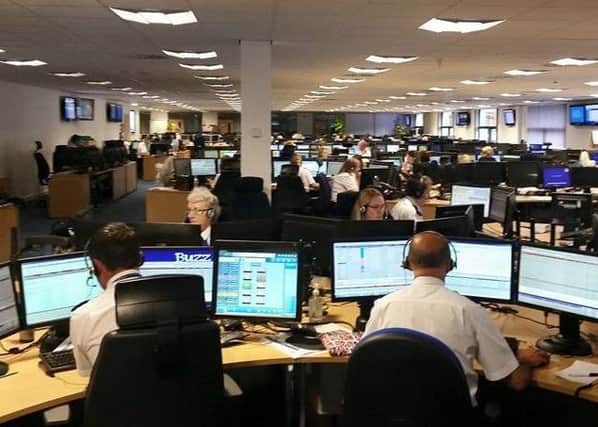 Lancashire Police's control room, where 999 calls are taken