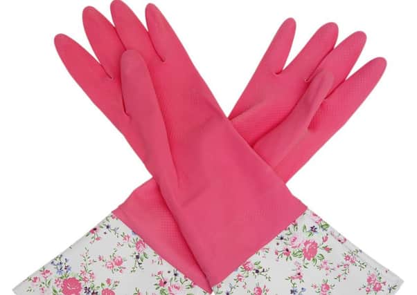 Rubber washing-up gloves