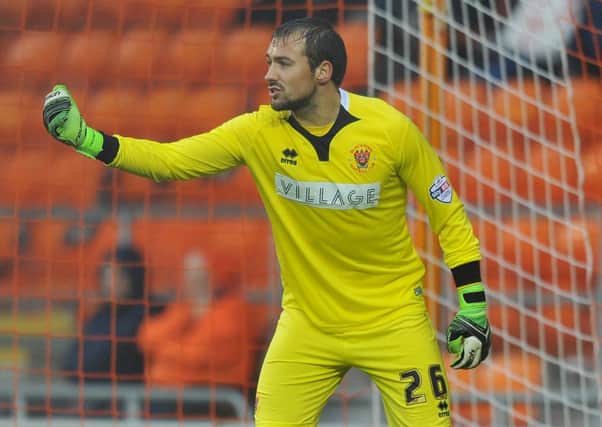 Dean Lyness during his Blackpool loan spell