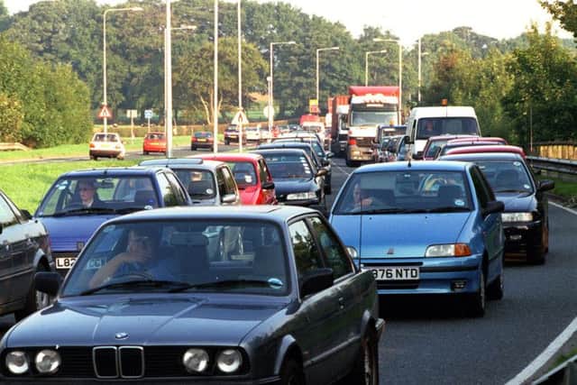Archive picture of traffic chaos on the A585