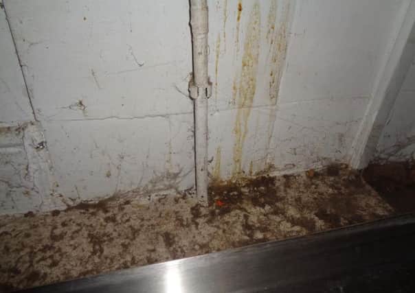 Grime found by council inspectors in the kitchen of the Residence Hotel in Blackpool