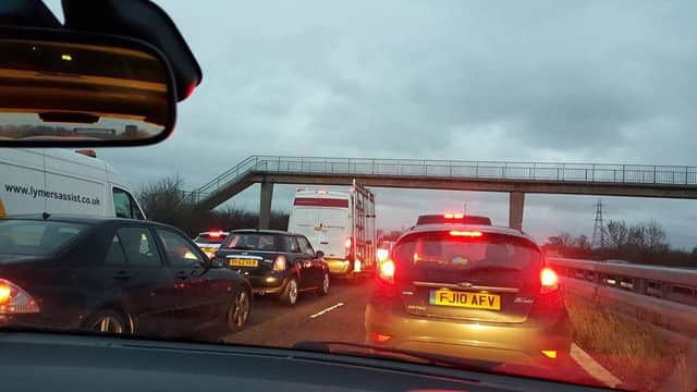 The M55 on Monday morning