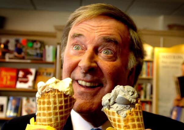 Here's looking at you kid, Terry Wogan with his custom-made ice creams at SilverDell, Kirkham