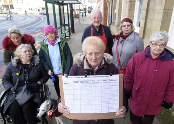 A petition has been started in Fleetwood to try and save bus routes that are under threat.  Angela Patchett from Fleetwood Bus Watch with the petition and supporters.