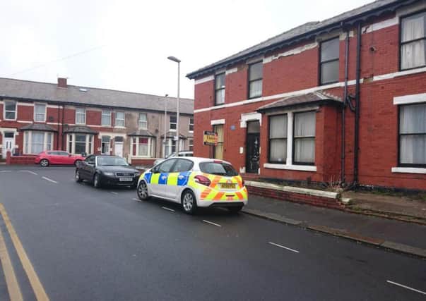 Police outside a house in Braithwaite Street, Blackpool where a murder investigation is underway