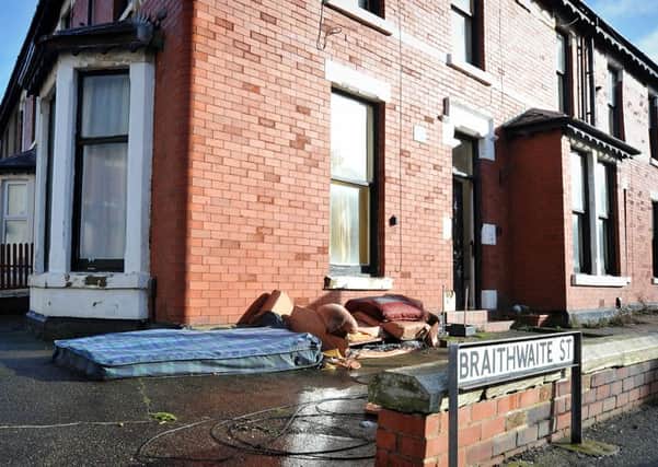 The flats on Braithwaite Street, North Shore, where paramedics found the man's body