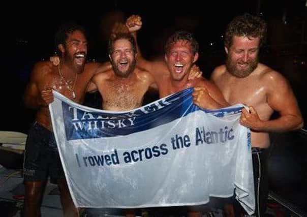 Picture and copyright by Ben Duffy +447891705762 *FREE USAGE*

British team All Beans No Monkeys, (Stuart Markland (32), James Timbs-Harrison (30), Liam Browing (30) and James Kendall (33)), crossed the finish line of the Talisker Whisky Atlantic Challenge in the early hours of 3rd February 2016. The four-man team from the UK came sixth in the overall race beating 19 other teams to the finish line in Antigua.Â 

NOTE - THIS IMAGE WILL NOT INCUR A FEE TO USE