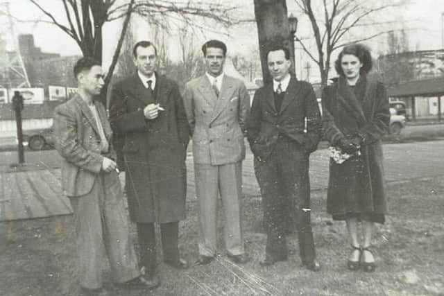 Charles meets with other former prisoners of war.
From left to right: Norman Craven of Manchester, Reggie Hunt of Blackpool, Charles Rodaway., Jack Broughton and his wife Ida of Cheshire.