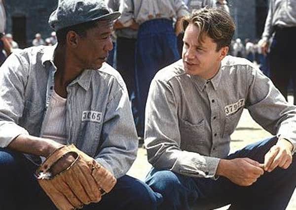 Morgan Freeman and Tim Robbins, as Red and Andy Dufresne in The Shawshank Redemption