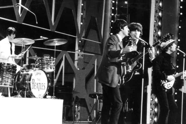 The Beatles on the ABC Theatre stage during the Blackpool Night Out live Sunday TV programme July 20, 1964