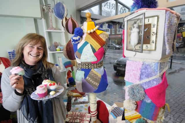 Lytham Flag Festival. Bev Taylor from Trinity Hospice Shop.