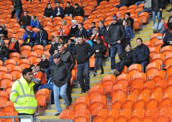 Blackpool fans start to leave after just 29 minutes of the last home game against Shrewsbury