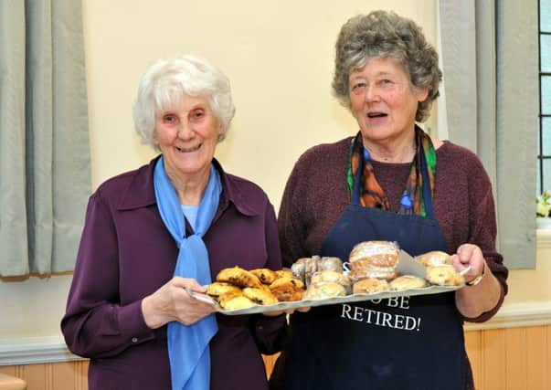 Shirley Cribb and Denise Fagge help on the cake stall
