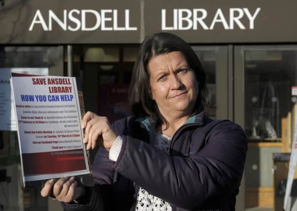 Louise McLaren, chairman of the friends of Ansdell library, with a leaflet outlining the case against closure