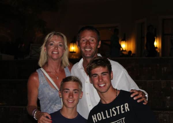 Suzanne Lefley and Martin with their sons Brandon, 18, and Ryan, 19