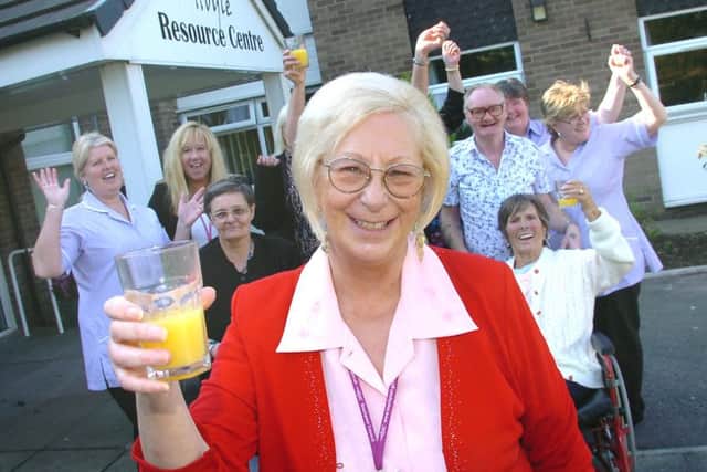Kath Rowson celebrates the re-opening of Hoyle House Resource Centre