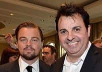 Former Gazette reporter Sandro Monetti with Oscar winner Leonardo Di Caprio