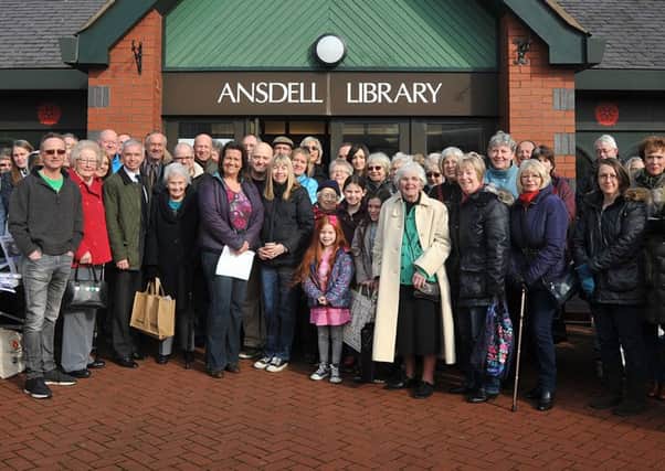 The Friends and supporters outside the library