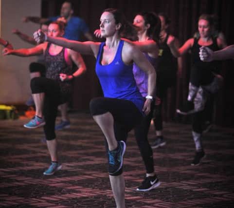 A charity fitness day raising funds for the British Heart Foundation took place at the Village Herons Reach Hotel in Blackpool. Action from one of the classes.