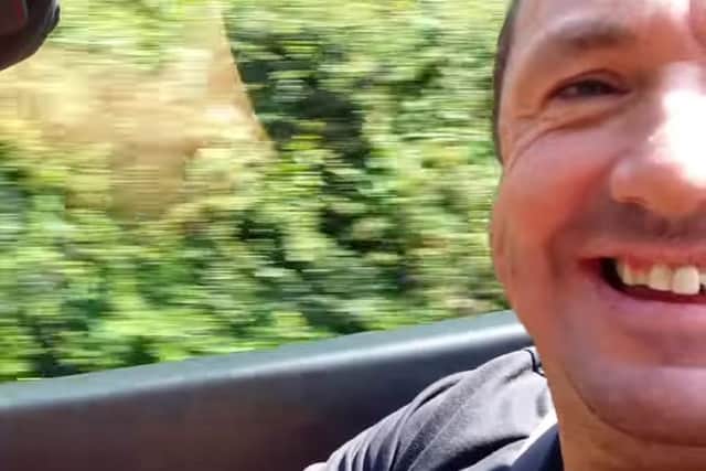 Neil Casson driving his Ferrari speeding down Ballam Road,Lytham