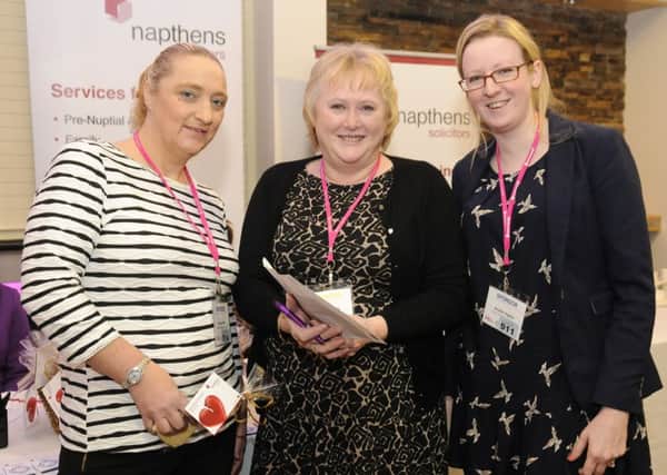International Women's Day conference at Ribby Hall.  Pictured are Emma Fisher, Ann Hallmark and Natalie Hughes.