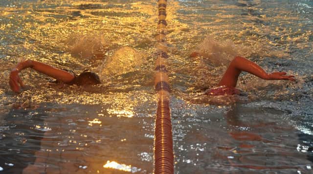 Swimmers in St Annes Swimming Pool during the annual Lions Swimarathon