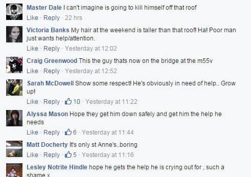 Screengrabs of the Facebook comments