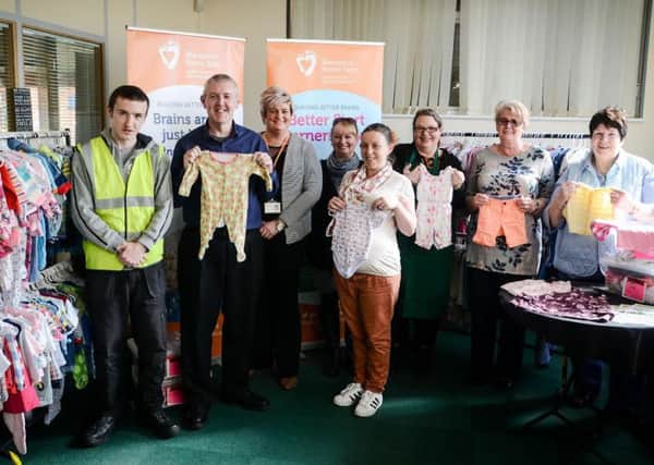 Better Start recycling scheme, from left, Peter Norman, Wilf McGuiness,
Jill Threlfall, Sharon Mather, Simone Moore, Janet Sketchly, Jacqui Wild, and Mary Keith