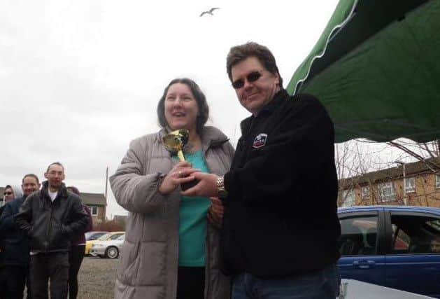 Liz Scott gained first place with her Rover 75 V6 (with event organiser Michael Tarpey)