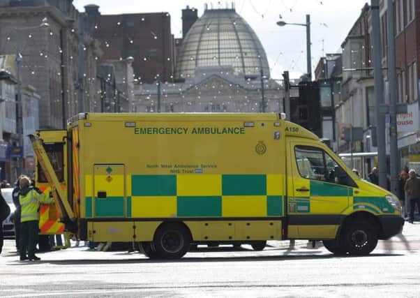 An ambulance at the scene