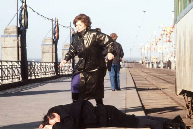 Coronation Street: 1989 Ep 3002
Alan Bradley (Mark Eden) gets run over by a tram in Blackpool after chasing Rita Fairclough (Barbara Knox).