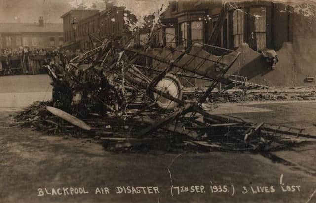 Blackpool air disaster, September 7, 1935 off Swainson Street. Pic by photographer Christopher Annand