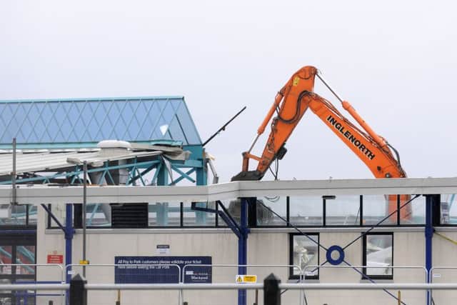 Demolition on Blackpool Airport terminal