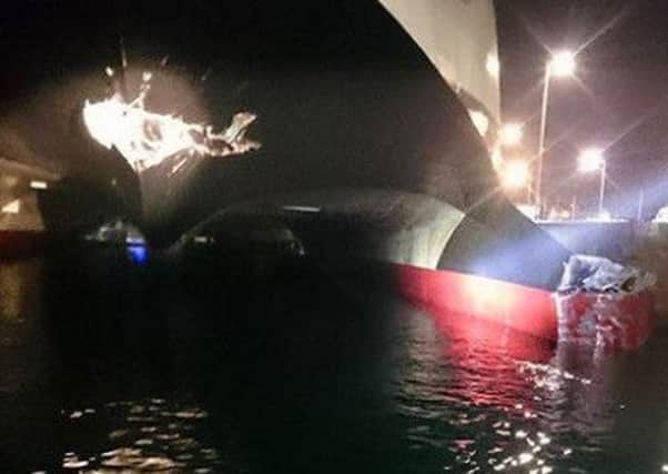 Manannan pictured after lthe crash in Douglas, Isle of Man.