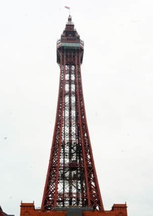 BLACKPOOL  01-04-16 The iconic Blackpool Tower stands proud as scaffolding has finally been removed from the outside of the tower after renovation work is now complete.