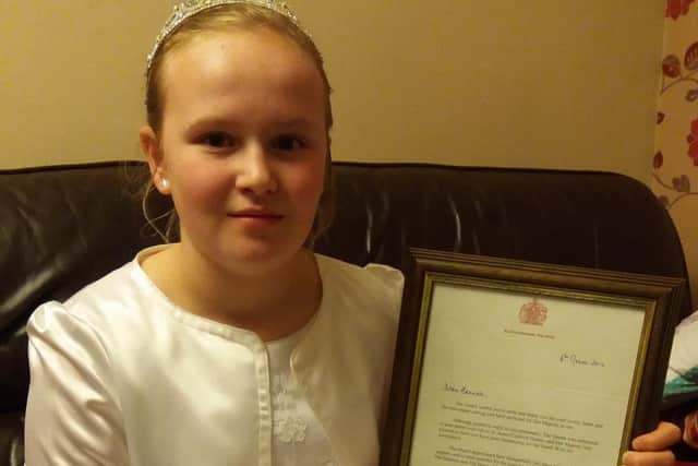 Carnival queen Hannah 
Jeffrey received a letter from Prince William