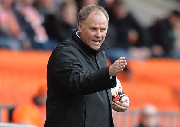Blackpool's manager Neil McDonald during Saturday's game